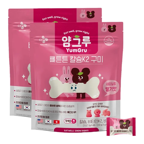 얌그루 뼈튼튼칼슘K2 구미 30일분(1일2개)X2개