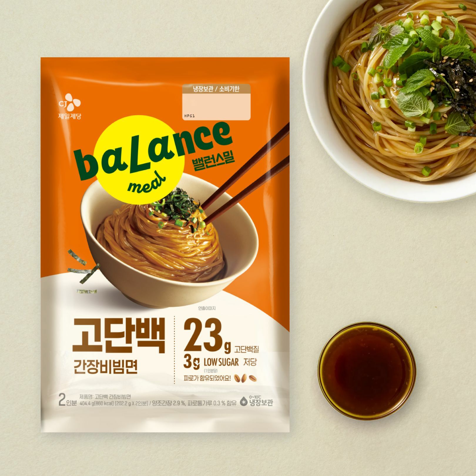 [CJ더마켓] 밸런스밀 고단백 간장비빔면404.4g