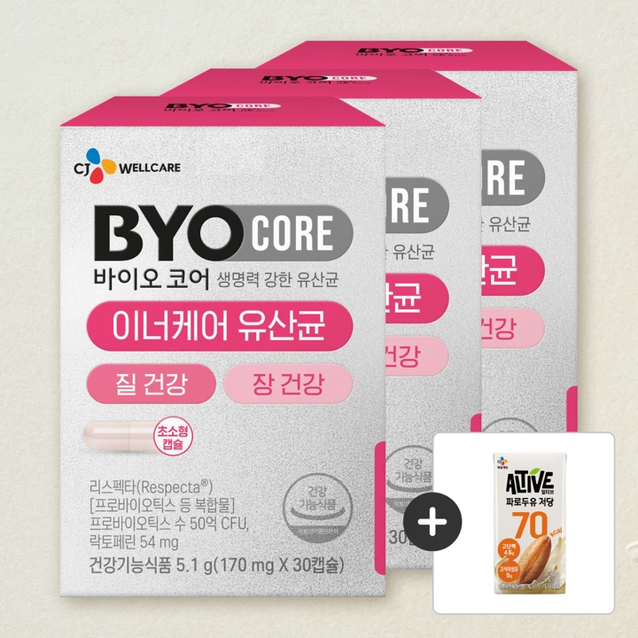 바이오코어 이너케어 유산균 30캡슐(1개월)X3개