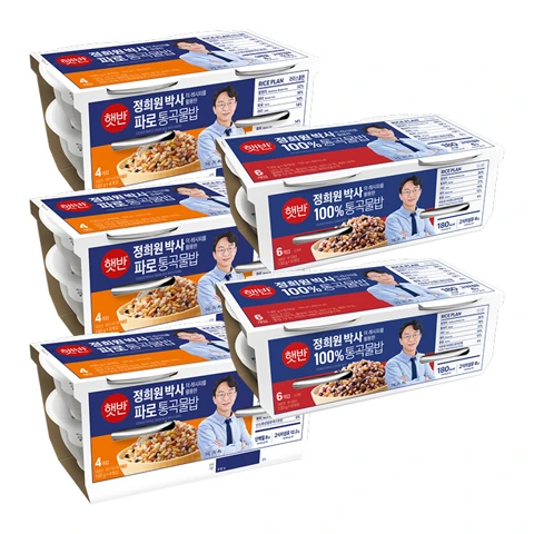 [400개한정]햇반 라이스플랜 100%통곡물밥 130g*6개입X2개+파로통곡물밥 190g*4개입X3개