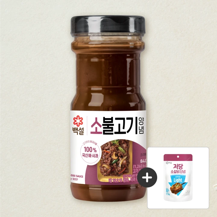 백설 소불고기 양념 840g+[사은품]백설 저당 소갈비 양념 150G