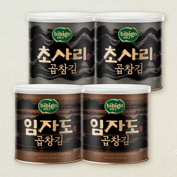 비비고 초사리 곱창김 캔김 30g, 2개 + 임자도 곱창김 캔김 30g,2개
