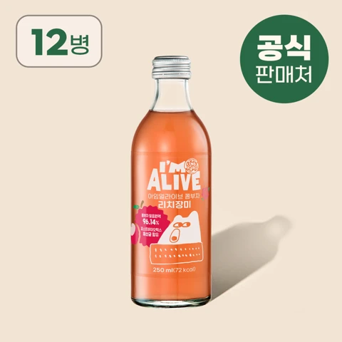 아임얼라이브 콤부차 리치장미 250ml 12병