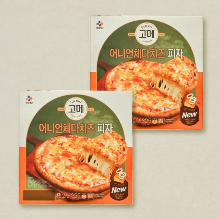 고메 어니언체다치즈 피자 325g, 2개