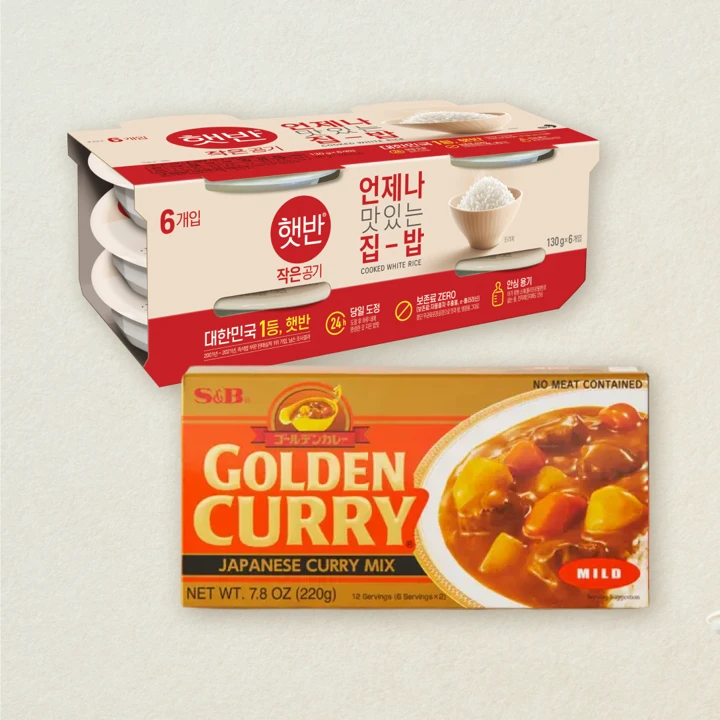 햇반 작은공기 130g*6번들X1개+에스앤비 골든카레 순한맛 220gX1개