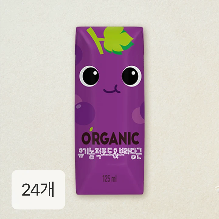 크니쁘니 오가닉 주스 적포도&보라당근 125mlX24팩