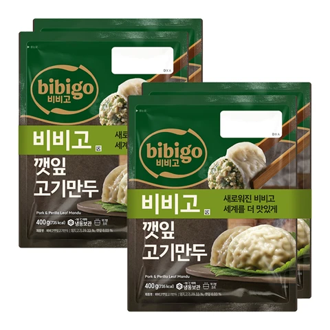 [250개한정]비비고 깻잎고기만두400g*2X2개