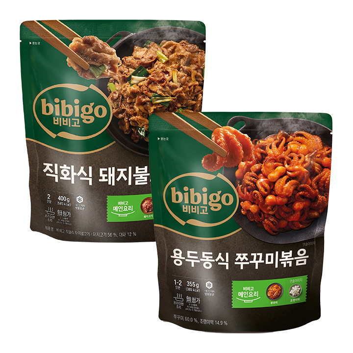 비비고 직화식 돼지불고기 400gX1개 + 비비고 용두동식 쭈꾸미볶음 355gX1개