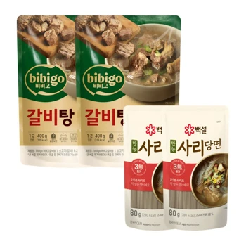 [갈비탕세트]비비고 갈비탕 400gX2개+백설 사리당면 80gX2개