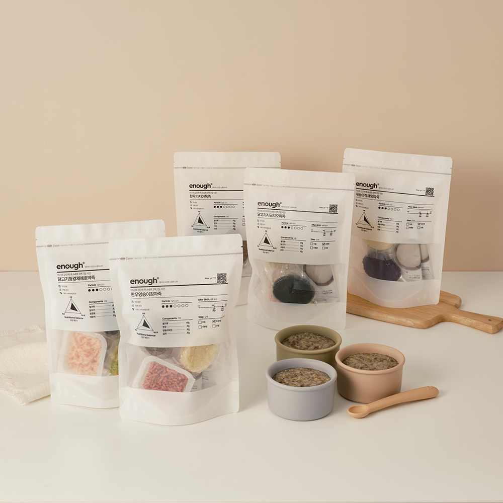 이너프 이유식 밀키트 중기 B팩 무른죽 750g (5팩/15끼)