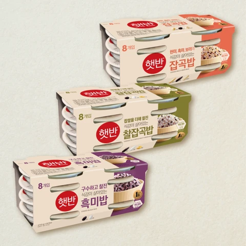 [잡곡밥세트]햇반 잡곡밥 210gX8개+찰잡곡밥 210gX8개+흑미밥 210gX8개(총24개)