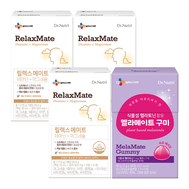 닥터뉴트리 릴렉스메이트 6입 X 3 + 멜라메이트 구미 60g