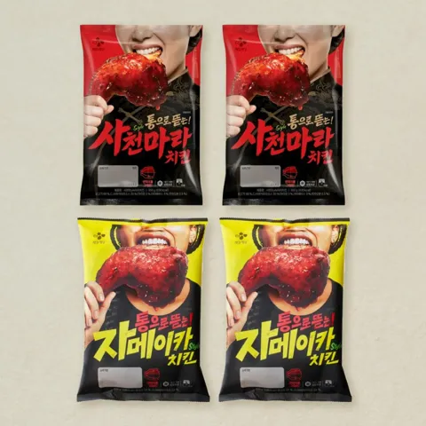 [오븐구이치킨세트]CJ자메이카Style치킨X2개+사천style마라치킨 350gX2개 총 4개