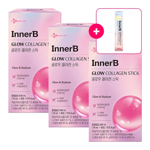 이너비 글로우 콜라겐 스틱 18ml(30포)X3개 + [사은품]이너비 이노시톨 젤리 2포