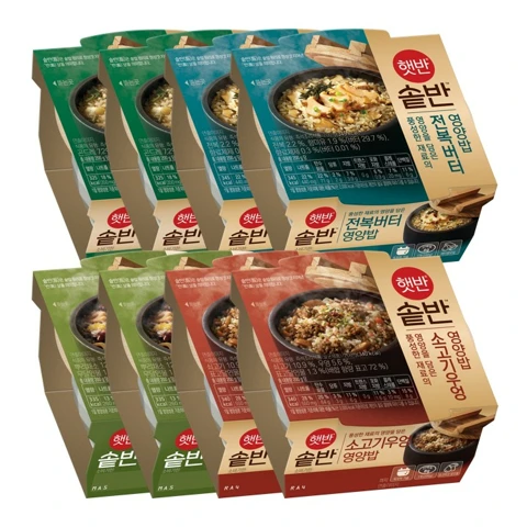 [산해진미PICK] 햇반솥반 전복버터영양밥+소고기우엉밥+곤드레감자영양밥+뿌리채소영양밥(각 2개씩 총 8개)