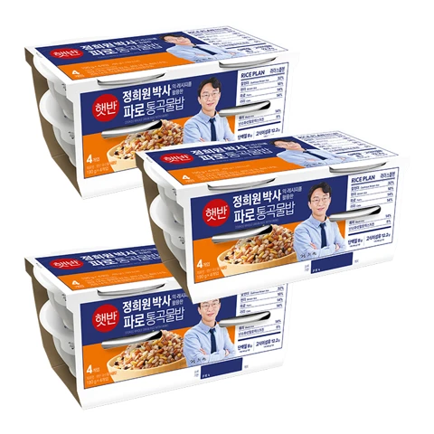 [정희원 박사 레시피]햇반 라이스플랜 파로통곡물밥 190gX4개입X3개(낱개 12개)