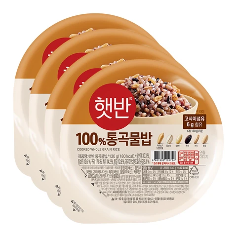 [250개한정][정희원박사PICK] 햇반 라이스플랜 100%통곡물밥 130gX4개