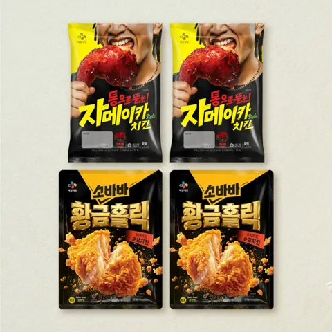 [무료배송]소바바 황홀순살 375GX2개+CJ자메이카Style치킨 350GX2개 (총 4개)