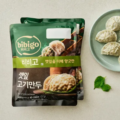 비비고 깻잎고기만두 400gX2개