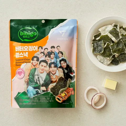 비비고 버터오징어 김스낵 40g(세븐틴에디션)