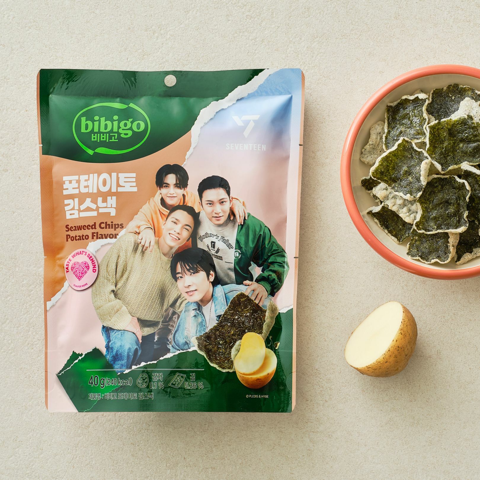 [비비고|세븐틴]비비고 포테이토 김스낵 40g