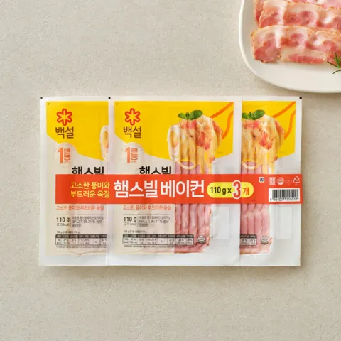 백설 햄스빌 베이컨 110gX3개