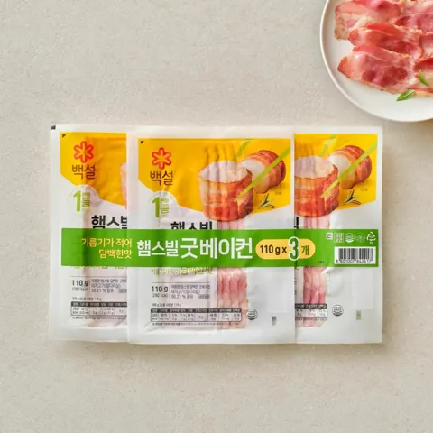 백설 햄스빌 굿베이컨 110gX3개