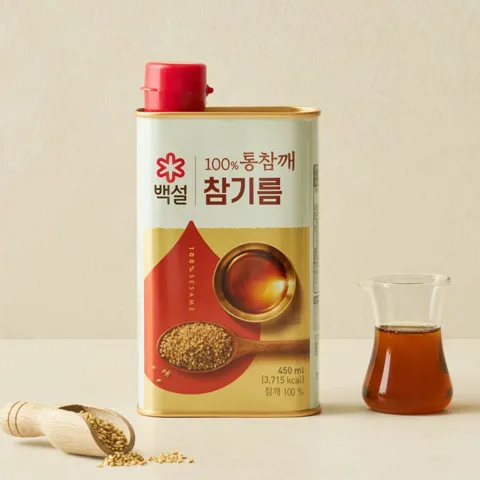 백설 100% 통참깨 참기름 450ml