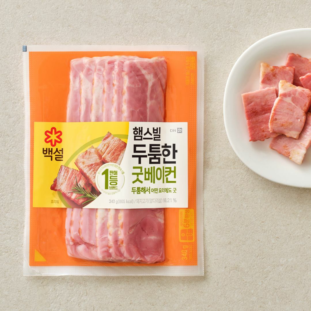 백설 햄스빌 두툼한 굿베이컨 340g
