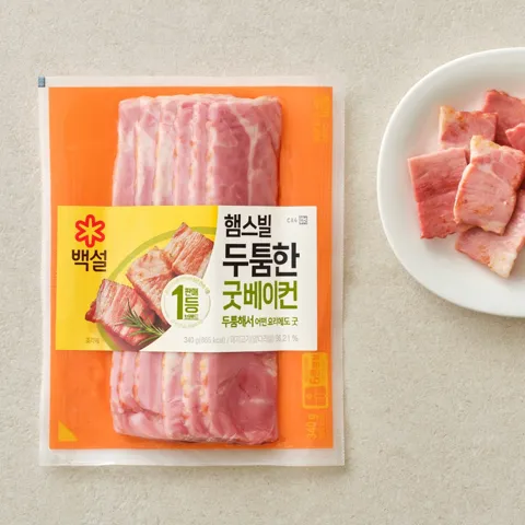 백설 햄스빌 두툼한 굿베이컨 340g
