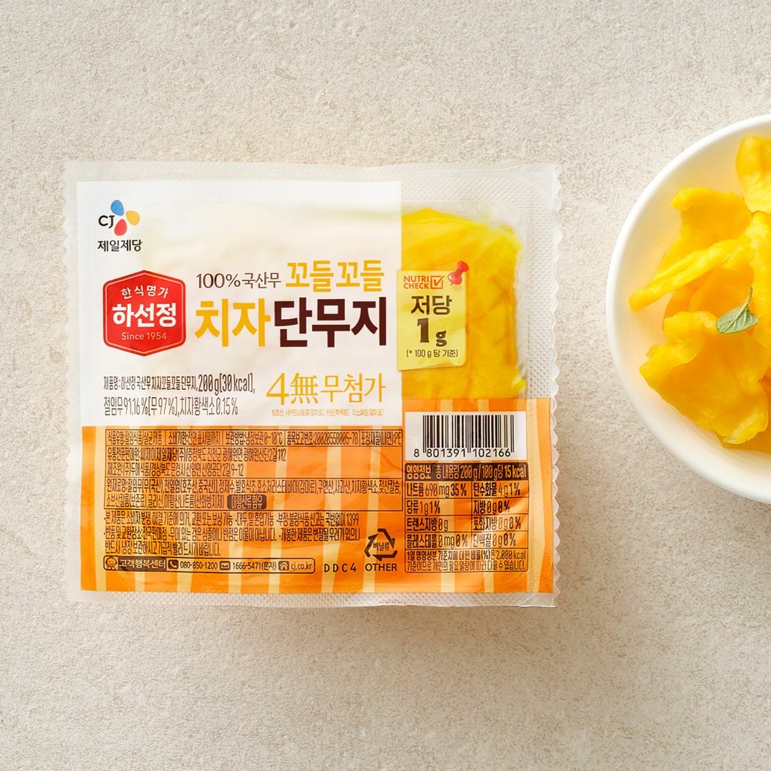 하선정 4無 치자꼬들 단무지 200g