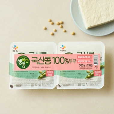 행복한콩 국산콩 100% 부침찌개 두부 300gX2개
