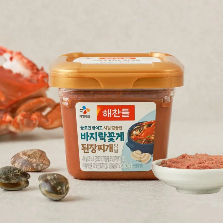 해찬들 물로만 끓여도 시원깔끔한 바지락꽃게 된장찌개 양념 450g