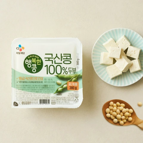 행복한콩 국산콩100% 두부 찌개용 380g