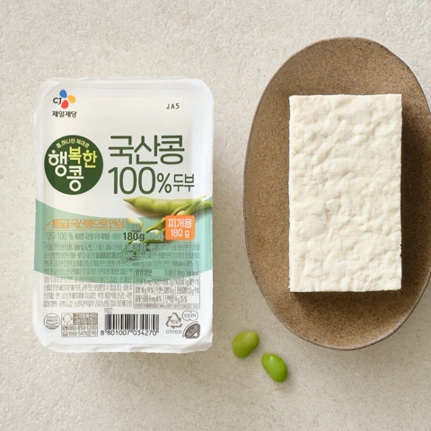 행복한콩 국산콩100%두부 찌개용 180g