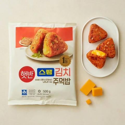 햇반 스팸김치 주먹밥 500g