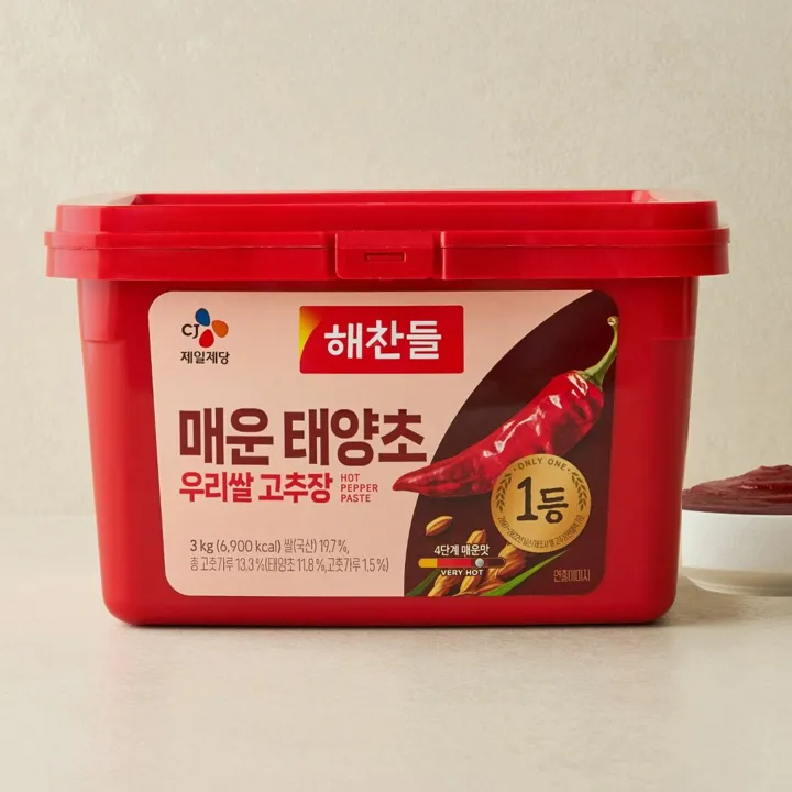 [대용량]해찬들 매운 태양초 우리쌀 고추장 3kg