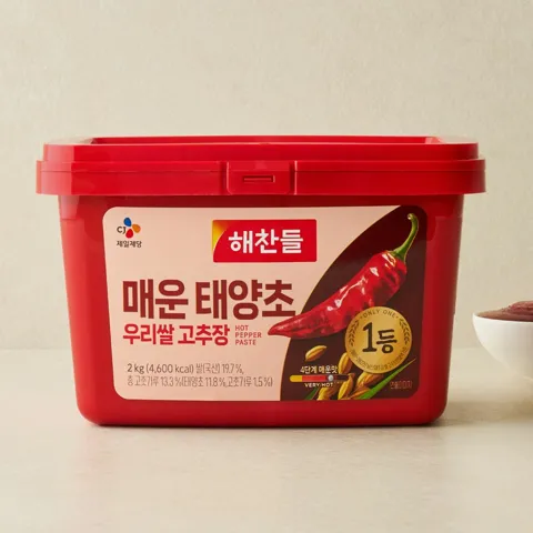 해찬들 100% 우리쌀 매운 태양초 고추장 2kg