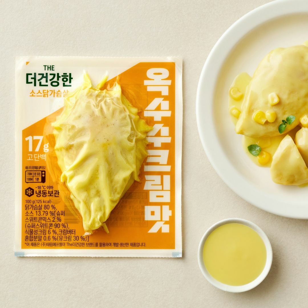 [CJ더마켓] 더건강한 소스 닭가슴살 옥수수크림맛 100g