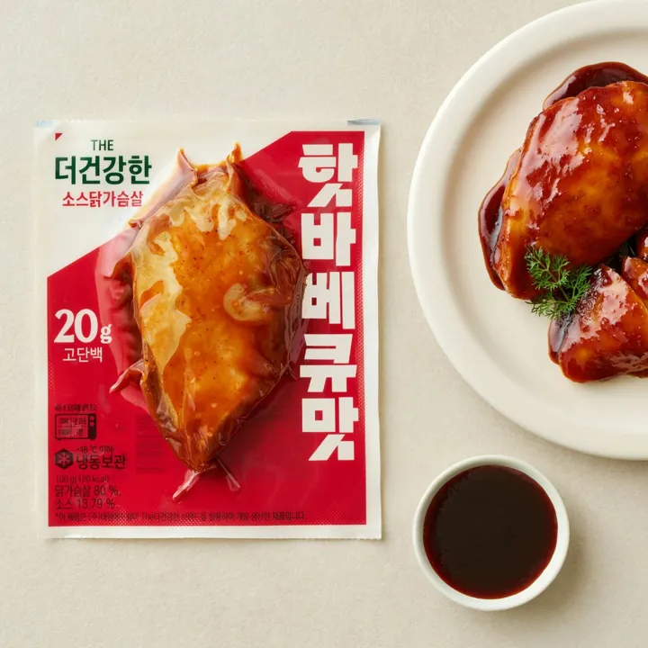 [무료배송]더건강한 닭가슴살 핫바베큐 100GX10개