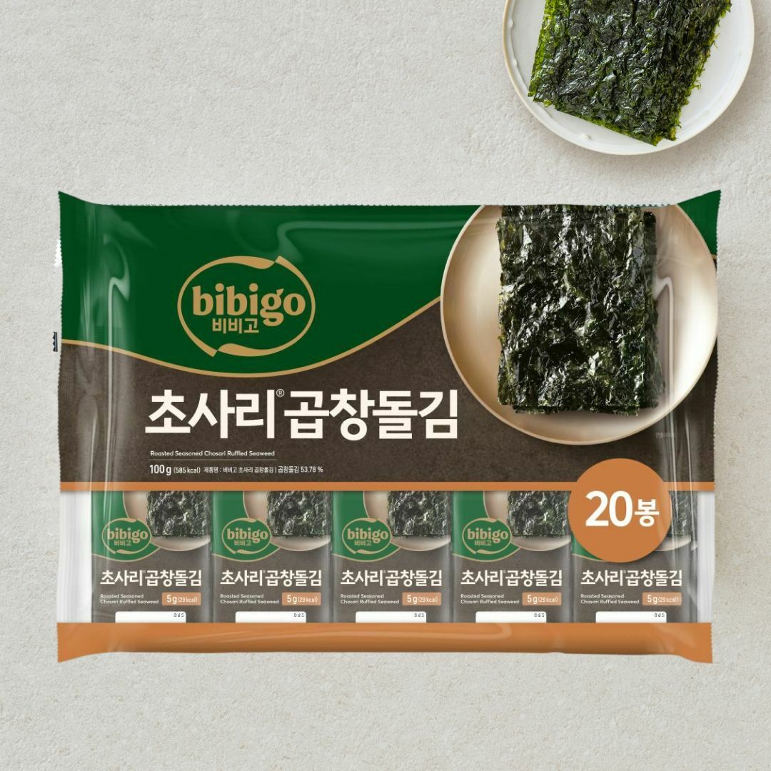 [CJ더마켓] 비비고 초사리 곱창 돌김 5gX20개