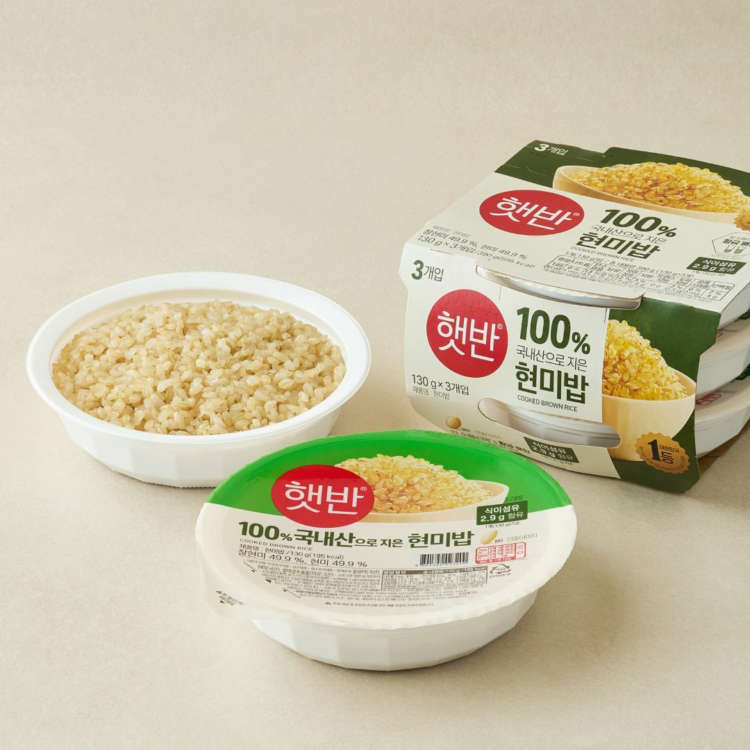[CJ더마켓] 햇반 100%국내산 현미로 지은 현미밥 130gx3개