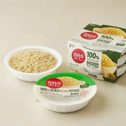 햇반 100%국내산 현미로 지은 현미밥 130gx3개