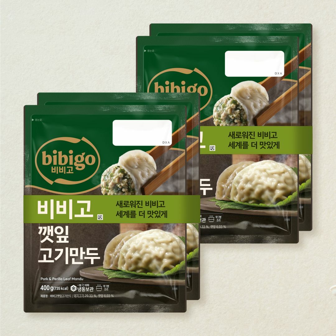 [CJ더마켓] 비비고 깻잎고기만두400gX2개X2개