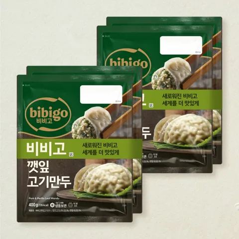 비비고 깻잎고기만두400gX2개X2개