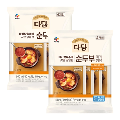 다담 순두부찌개양념 140gX4번들X2개