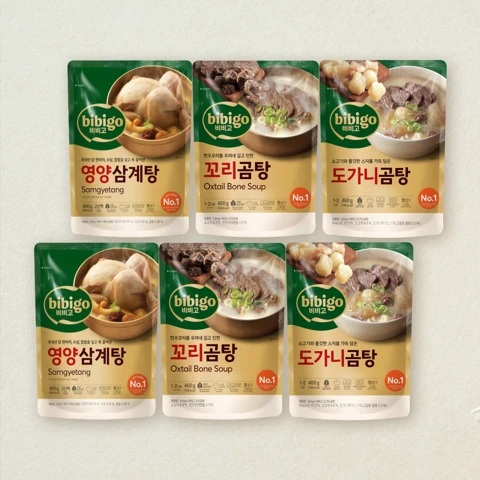 [진한보양]비비고 영양삼계탕800gX2개+도가니탕460gX2개+꼬리곰탕460gX2개 (총 6개)