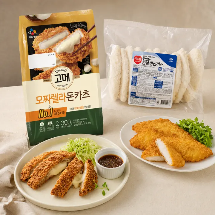 고메 모짜렐라돈카츠300gX1개+이츠웰 흰살생선까스 800gX1개