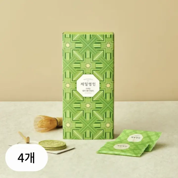 [26추석 선물세트]제일명인 우리밀 말차 웨이퍼샌드X4개