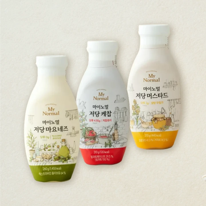 마이노멀 저당소스 3종(케찹,마요네즈,머스타드)